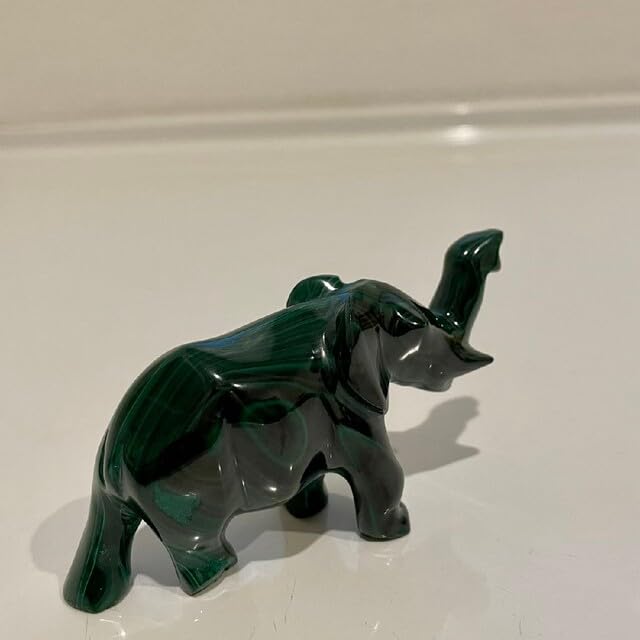 マラカイトの象の置物　パワーストーン マラカイトの象の置物 マラカイトの象の置物 パワーストーン